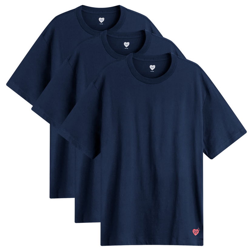 T-shirt Human Made Human Made 3-Pack T-Shirt, Size Large Mörkblå | HM30CS037-NVY