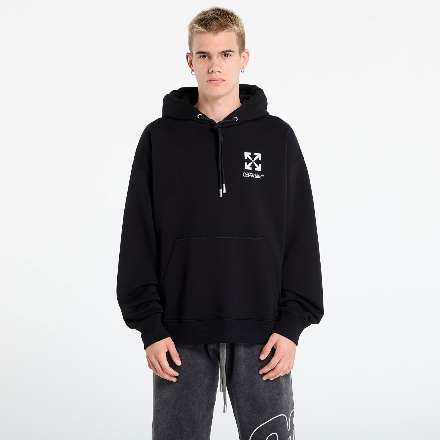 Sweatshirt Off-White Off-White Small Arrow Skate Hoodie Svart | OMBB085F25FLE0151001, 0