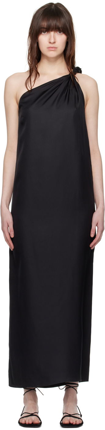 Klä Loulou de Saison Loulou de Saison Adela One-Shoulder Maxi Dress Svart | ADELA
