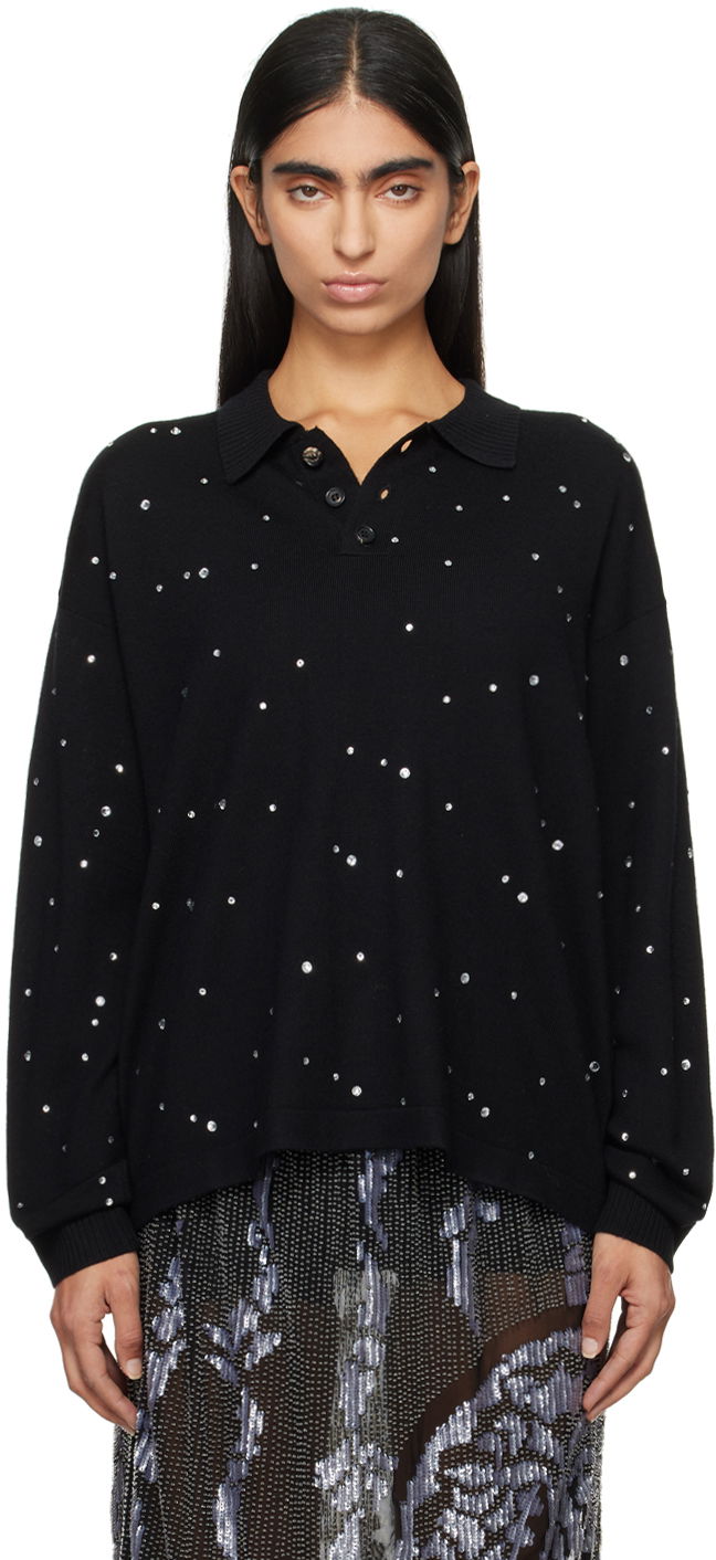 Polotröja Bode Embellished Cycling Polo Svart | MRF24KT041