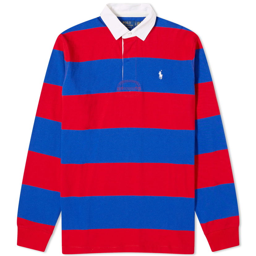 Polotröja Polo by Ralph Lauren Stripe Rugby Polo Shirt Röd | 710900566013