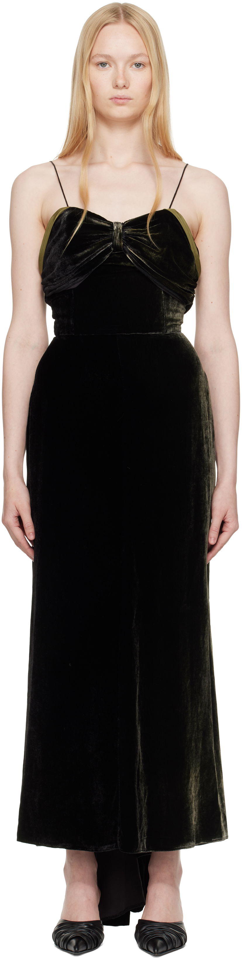 Klä Maison Margiela Maison Margiela Velvet Maxi Dress Grön | S51DG0003 M35345