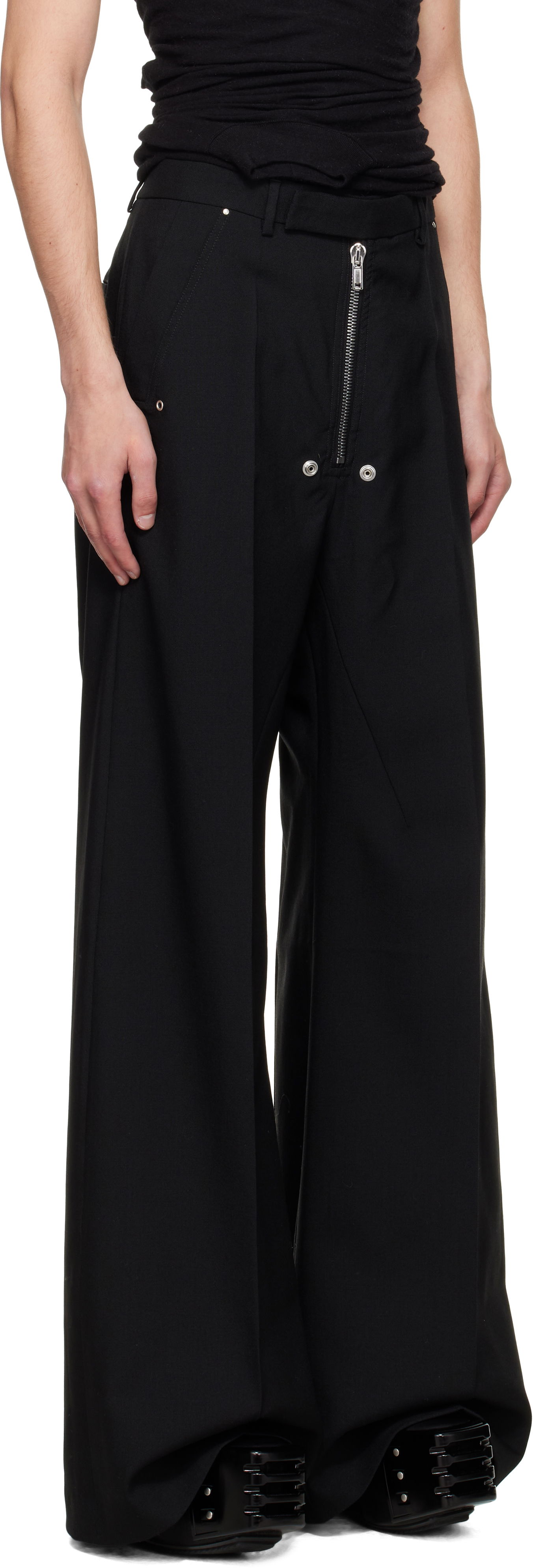 Byxor Rick Owens Rick Owens Concordians Wide Bela Tailored Trousers Svart | RU02E1354 WGP, 1