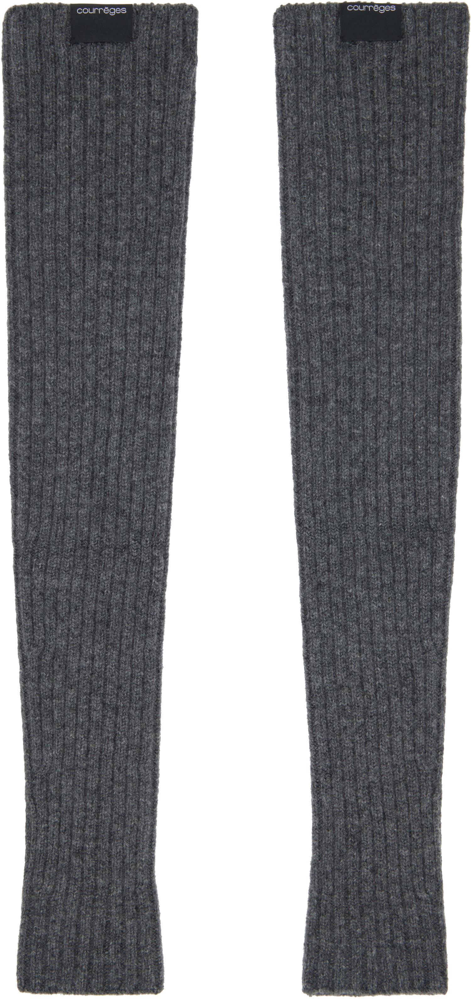 Handskar Courrèges Courrèges Ribbed Wool Arm Warmers Grå | 324MGT021FI0062, 1