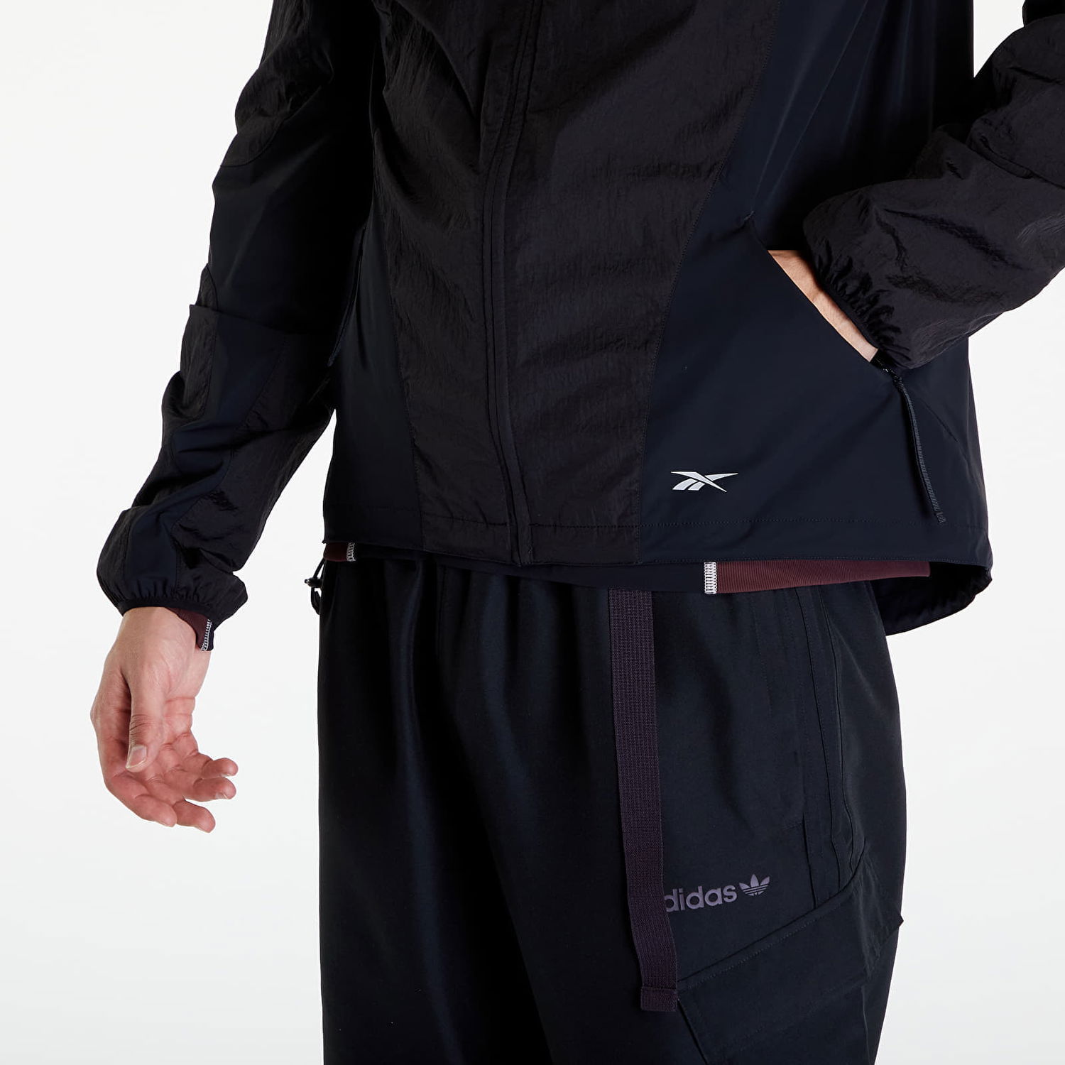 Jacka Reebok Men's windbreaker Paneled Running Jacket Black Svart | RMVL001C99FAB0011000, 1