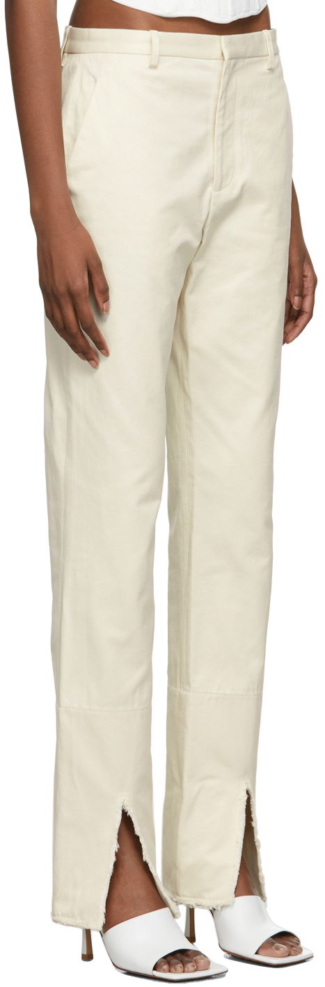 Byxor Dion Lee Split Frayed Trousers Vit | C2028R22, 1