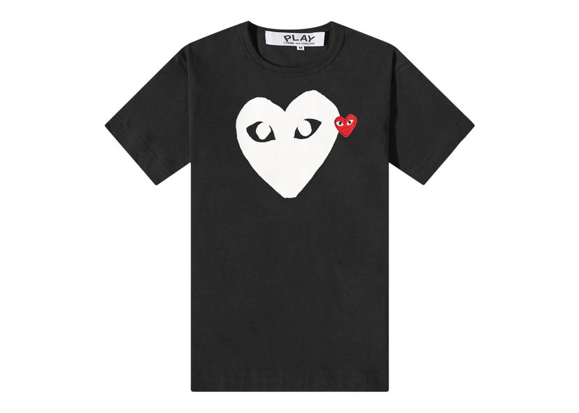 T-shirt Comme des Garçons Double Heart Logo T-Shirt Svart | AZ-T116-051-1-6