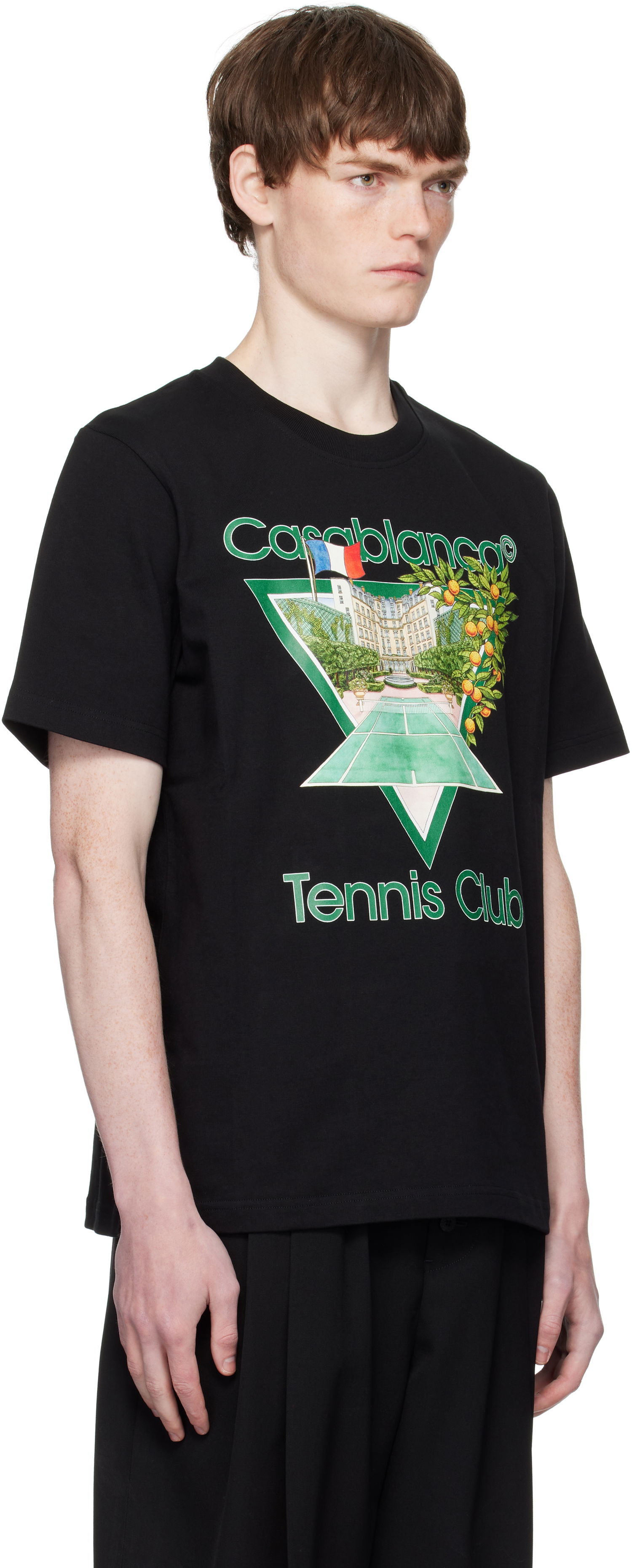 T-shirt Casablanca Casablanca 'Tennis Club' Icon Short-Sleeve T-Shirt Svart | MPF25-JTS-001-21-EX-FLANNELS, 1