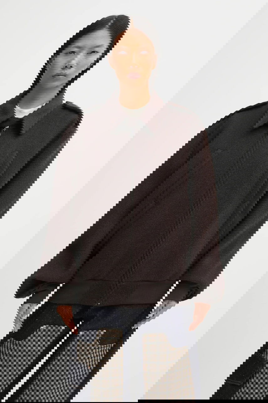 Bomberjacka Maison Margiela MM6 Maison Margiela Wool Jacket Transitional Oversize Brun | S62AN0169.M35635.002F, 0