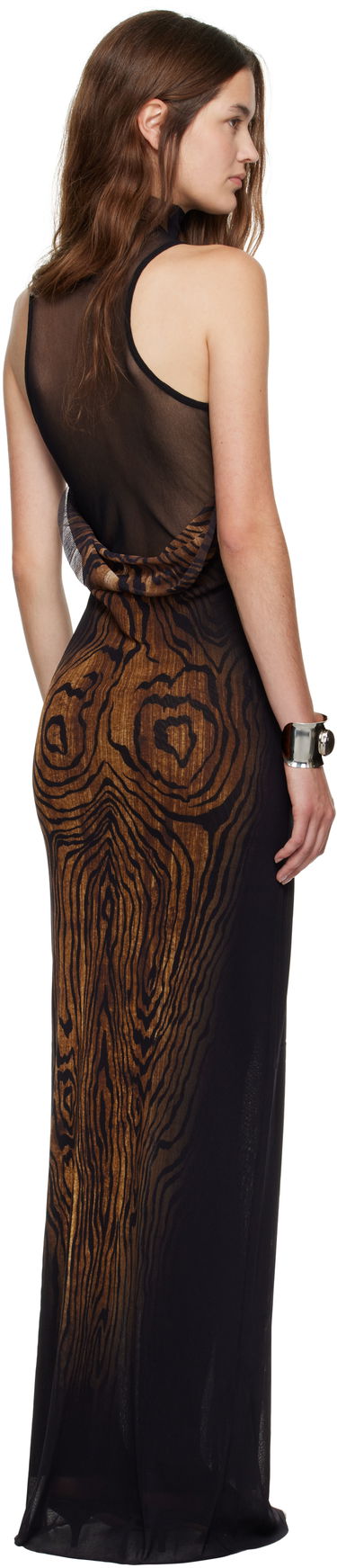 Klä Jean Paul Gaultier Jean Paul Gaultier 'The Long Draped Wood' Maxi Dress Svart | 25/03-W-DR029-M002P-0060, 2