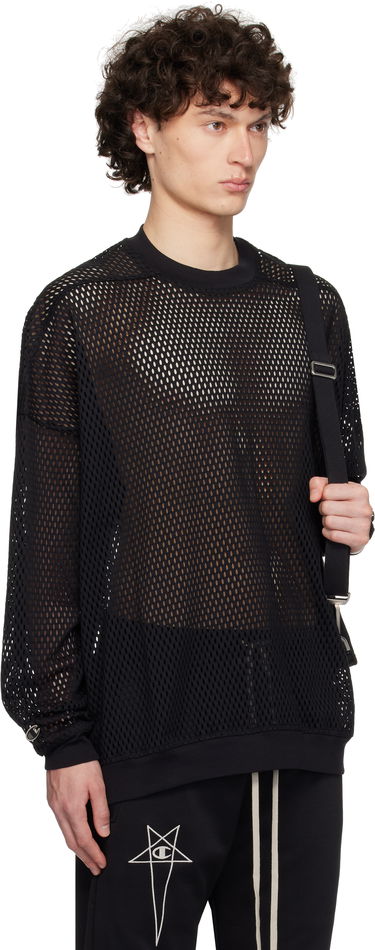 Sweatshirt Rick Owens Rick Owens Champion Edition Jumbo Mesh Sweatshirt Svart | CM01E1670 CHONET MESH, 1