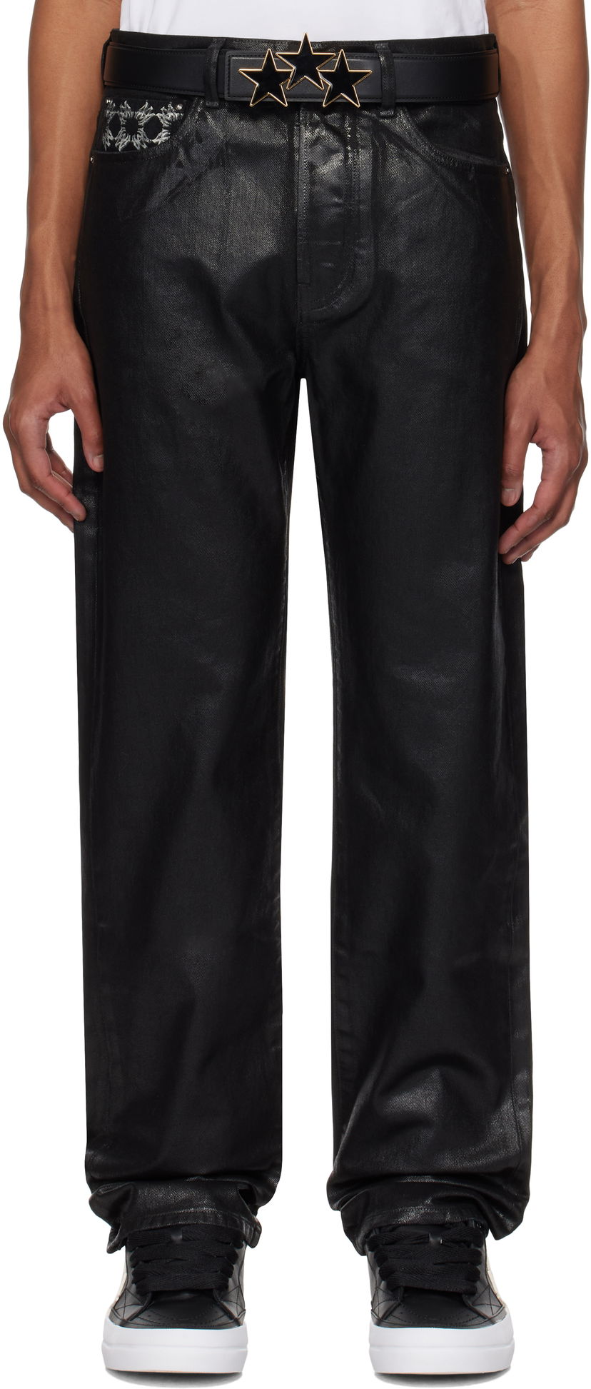 Jeans AMIRI AMIRI MA Quad Straight Waxed Jeans Svart | AMDNGH1059