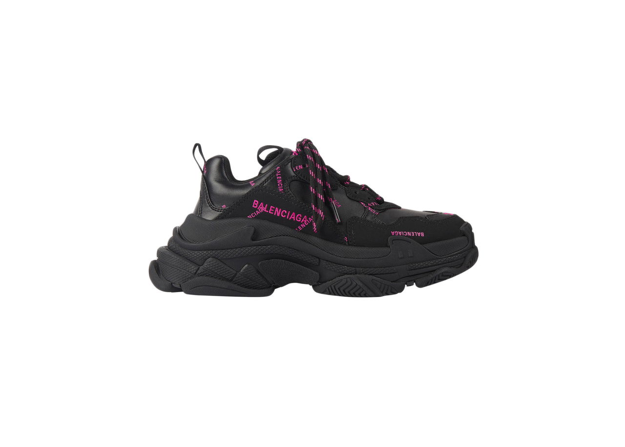 Sneakers och skor Balenciaga Triple S Allover Logo Black Pink W Svart | 524039W2FA11050, 0