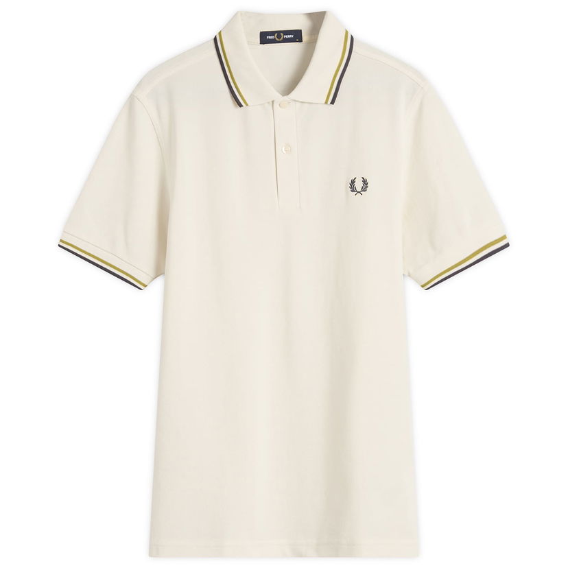 Polotröja Fred Perry Fred Perry Twin Tipped Polo Shirt, Size Large Vit | M3600-46A