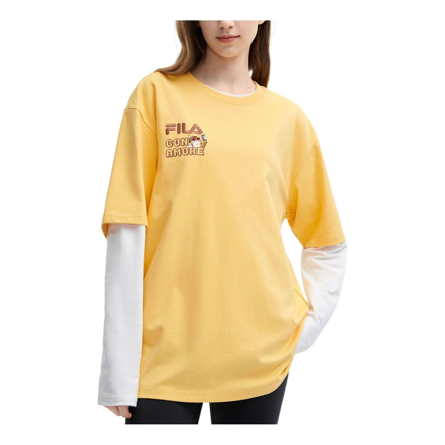 T-shirt FILA Originale Collection Graphic Long Sleeve T-Shirt Gul | F11U429102F-YE, 0