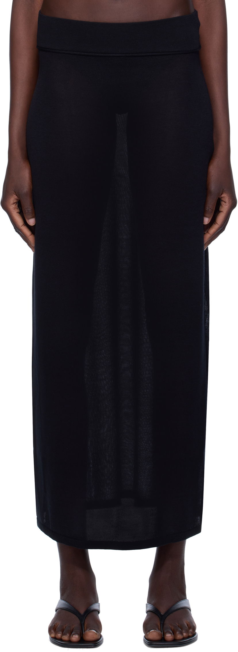 Kjol TOTEME TOTEME Knit Maxi Skirt Svart | 253-WRB0304-YA0079