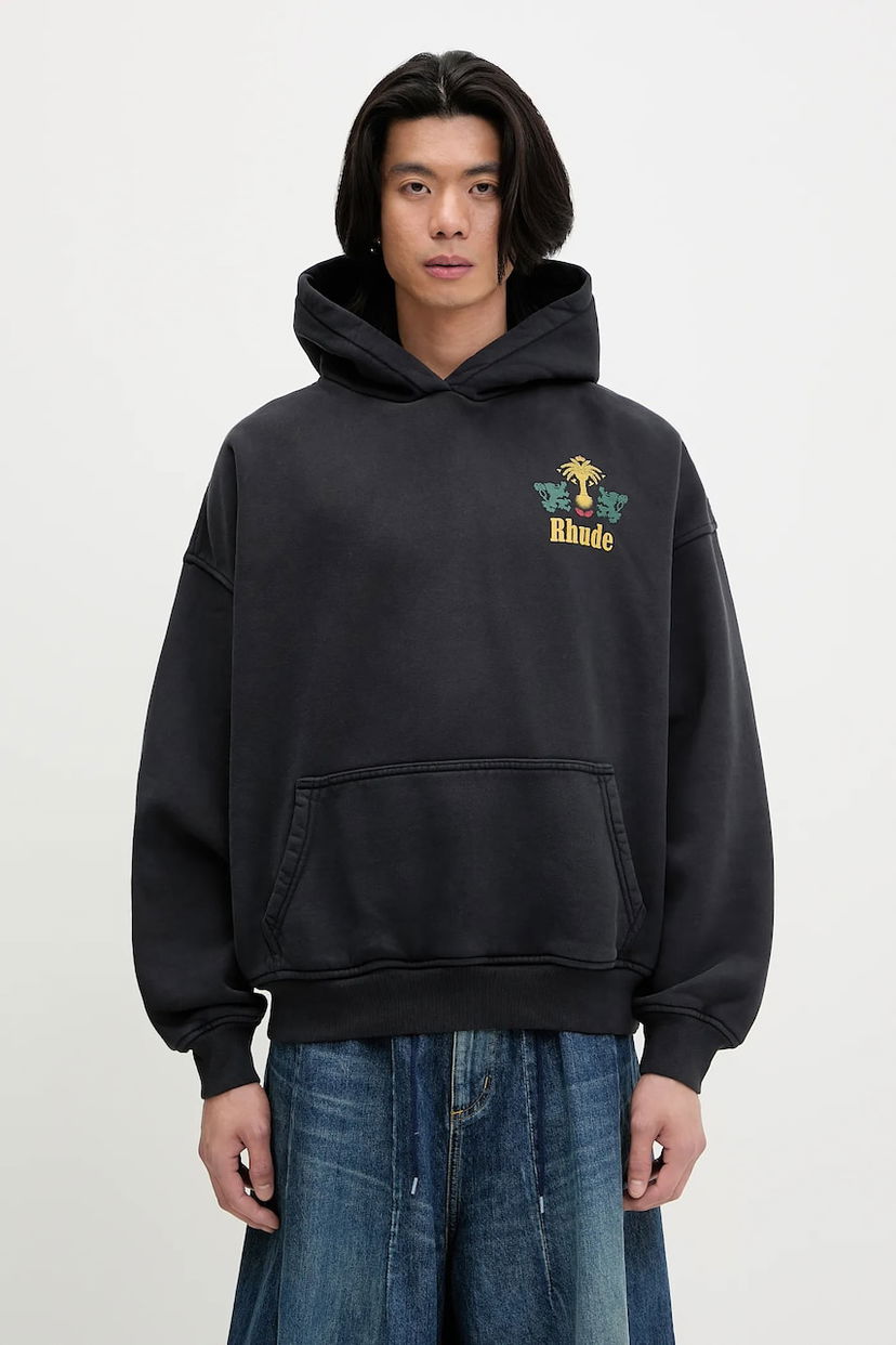 Sweatshirt Rhude Rhude Tabaco Graphic Hoodie Svart | RHSS25HO03012