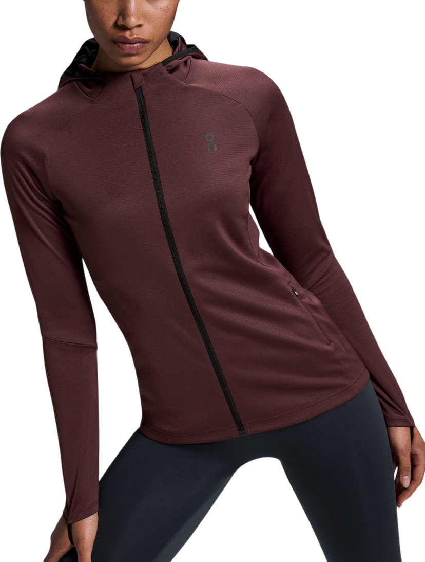 Sweatshirt On Running Hoodie Climate Zip Röd | 1we10330398