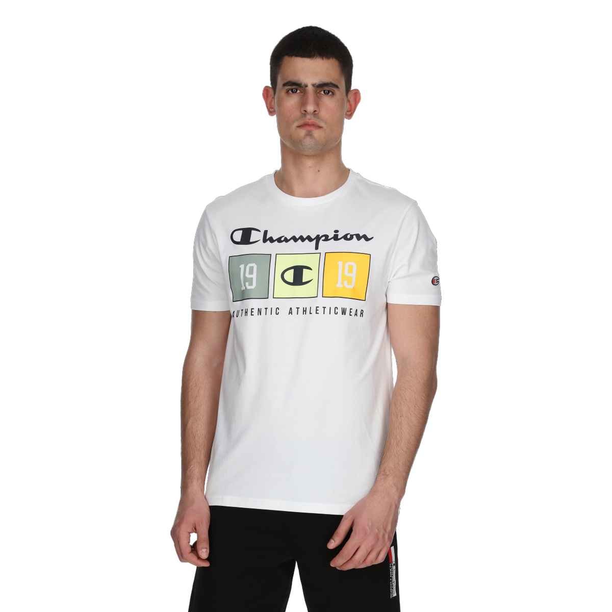 T-shirt Champion Crewneck Graphic Print T-Shirt Vit | 221479-WW001, 0