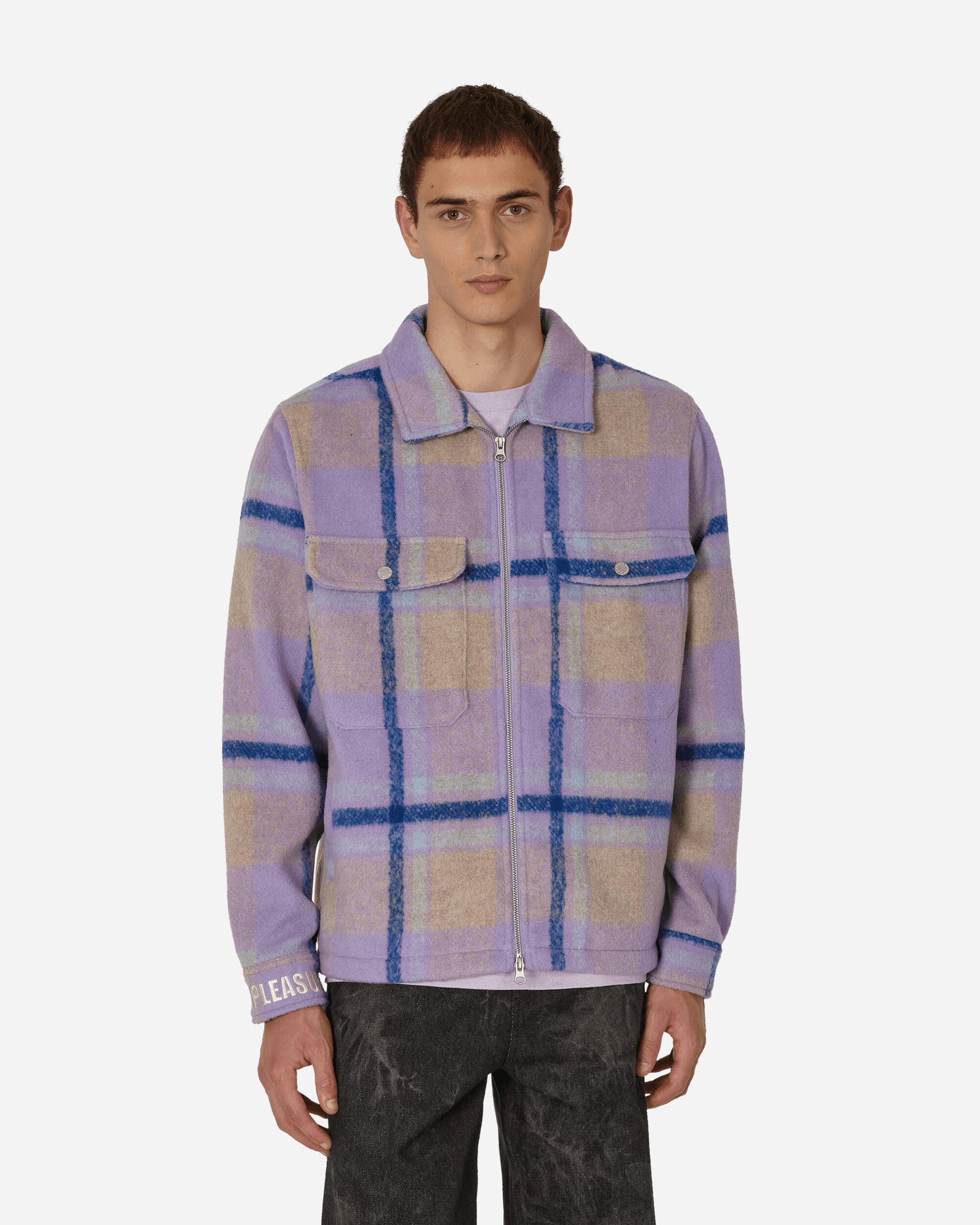 Jacka Pleasures Folklore Plaid Work Purpur | P23F003 PURPLE, 1