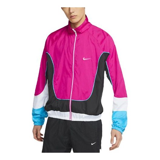 Vindjacka Nike Throwback Colorblock Woven Stand Collar Jacket Rosa | CV1932-698
