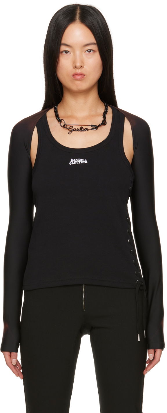 Linne Jean Paul Gaultier Jean Paul Gaultier Open-Shoulder Top Svart | 23/15-F-TO105-J527-67