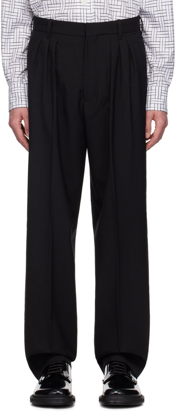 Byxor KENZO Pleated Tailored Trousers Svart | FE65PA2149GE