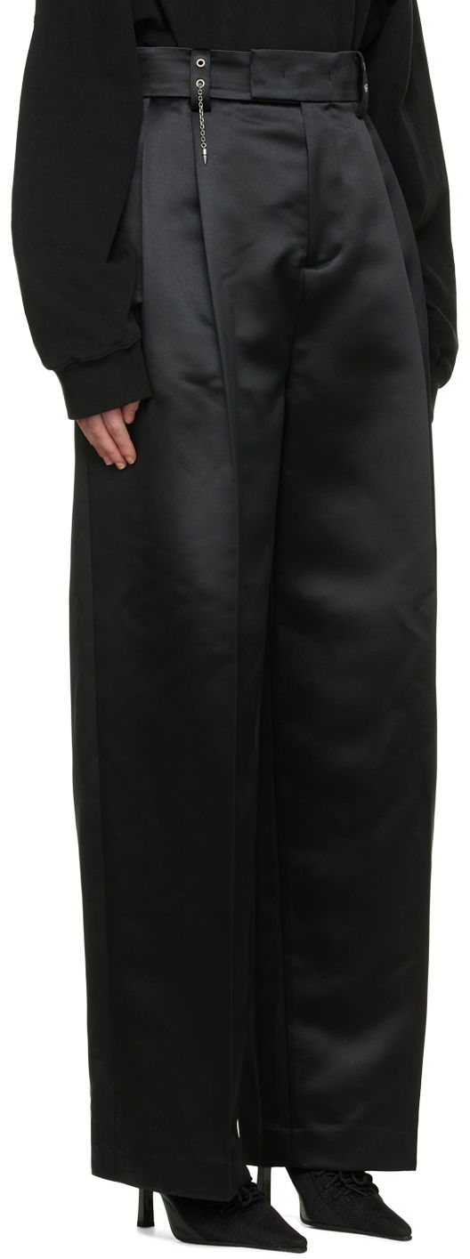Byxor We11done We11done Satin Wide-Leg Trousers Svart | WD-PT1-22-234-M-BK, 1