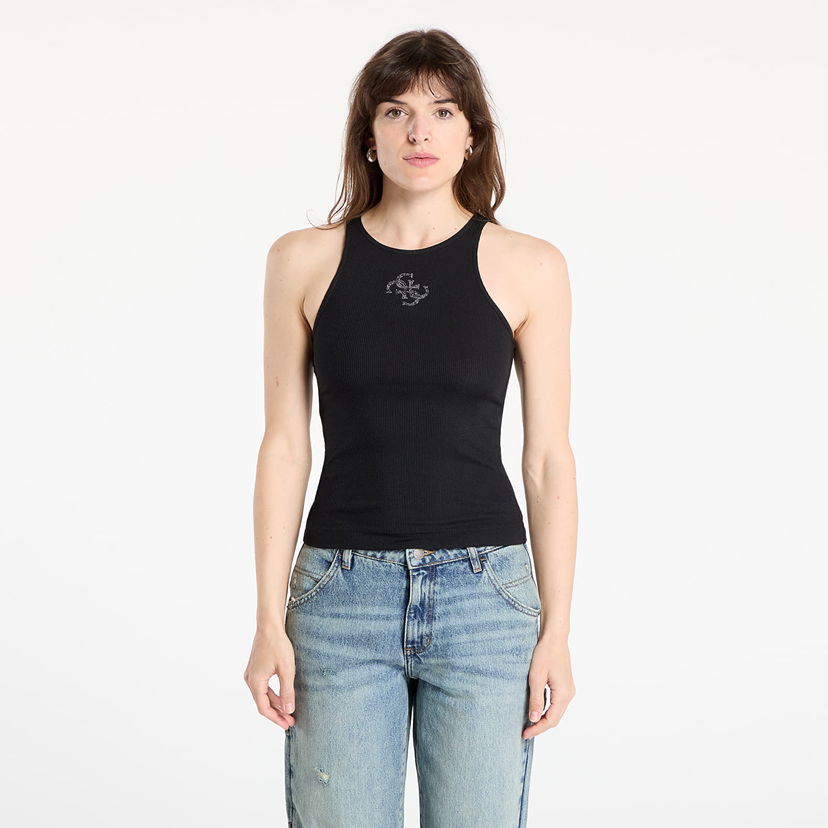 Linne GUESS Guess Originals Guendalina Ribbed Tank Top Svart | W5GP57KCV52-JBLK