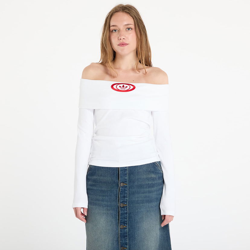 Sweater adidas Originals adidas Originals Off Shoulder Long Sleeve Top Vit | KA2691