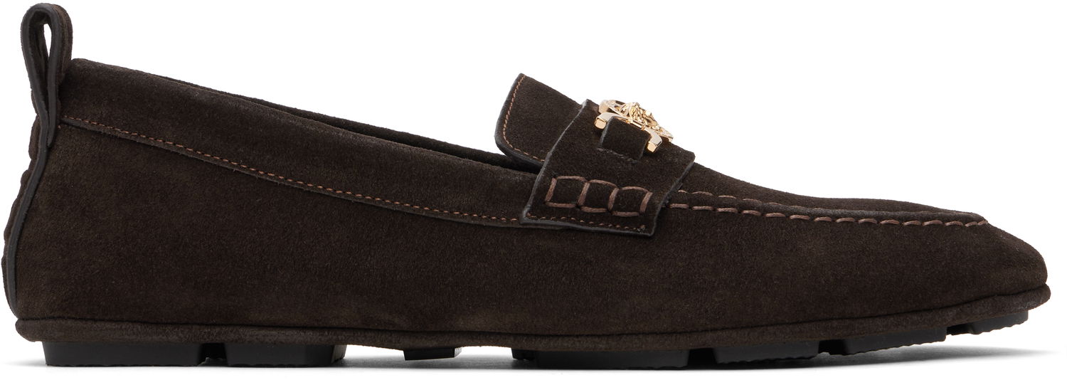 Sneakers och skor Versace Suede Driver Loafers Brun | 1017072_1A09892, 0