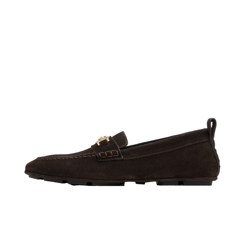 Sneakers och skor Versace Suede Driver Loafers Brun | 1017072_1A09892
