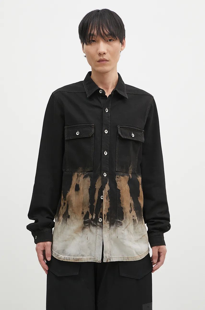 Skjorta Rick Owens Oversize Shirt Svart | DU02D2755.BSUN, 0