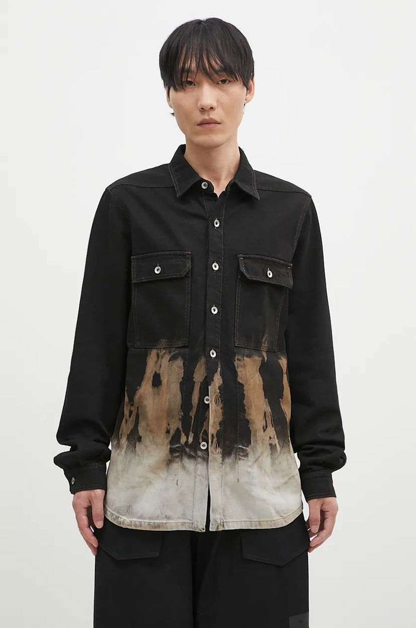 Skjorta Rick Owens Oversize Shirt Svart | DU02D2755.BSUN