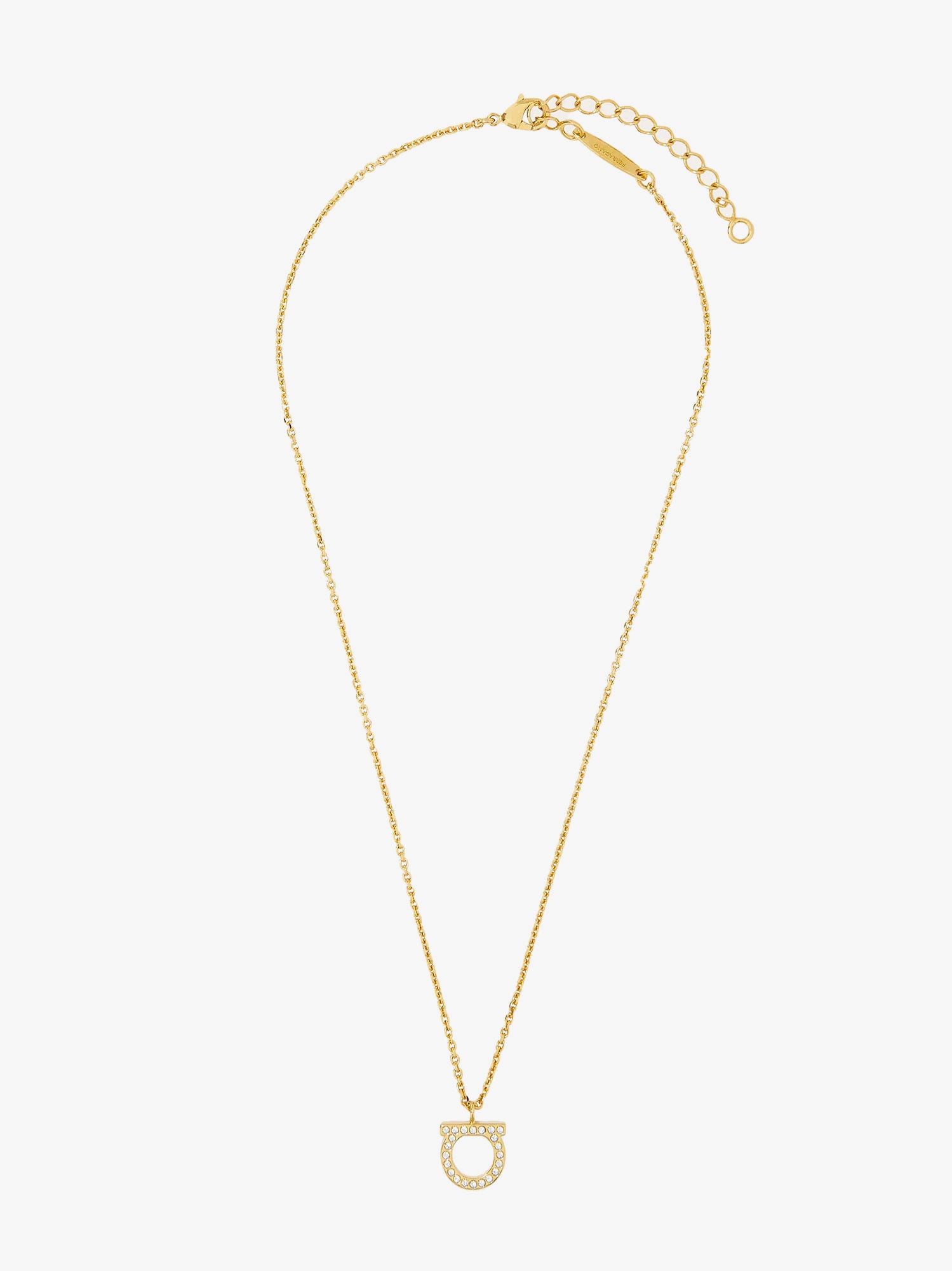 Halsband FERRAGAMO Ferragamo Gancini Crystal Necklace Metallisk | 760132696657STRASS, 0