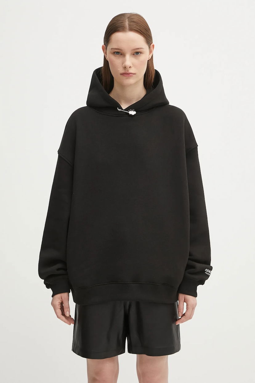 Sweatshirt KENZO Kenzo Gots Oversize Hoodie with Boke Pin Svart | FF62HO4524MB