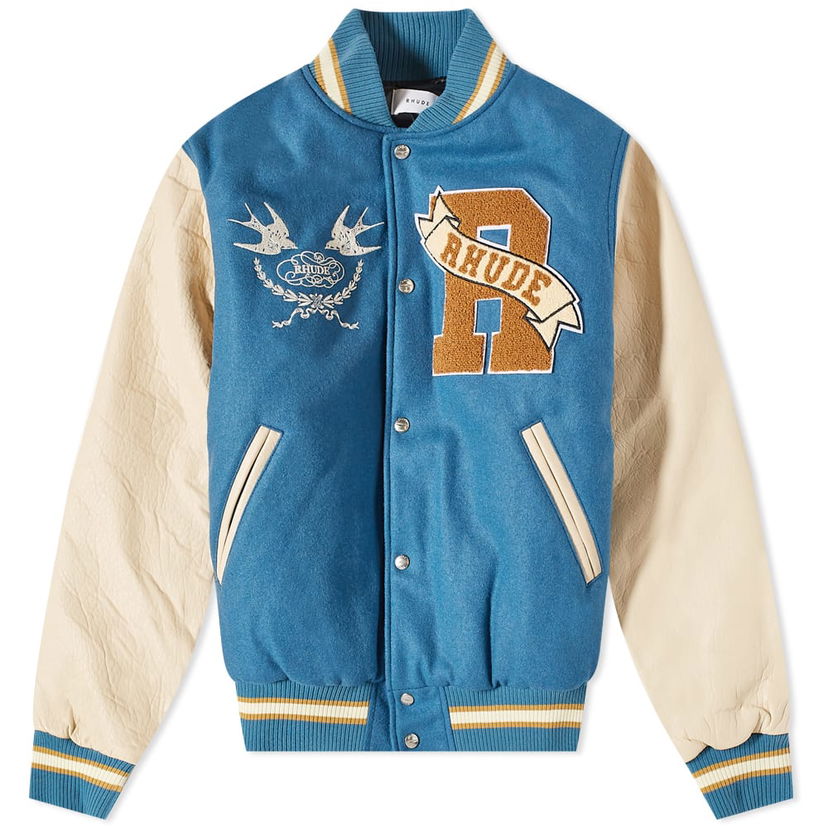 Bomberjacka Rhude Rhude Sparrow Varsity Jacket Blå | RHFW22JA38609048