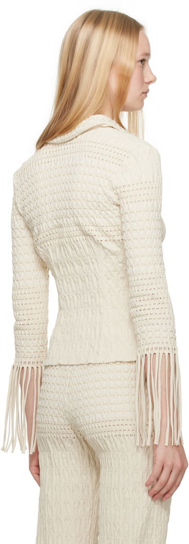 Träningsoverall Nanushka Nanushka Niceta Smocked Shirt Beige | NW25SSTP26805, 2