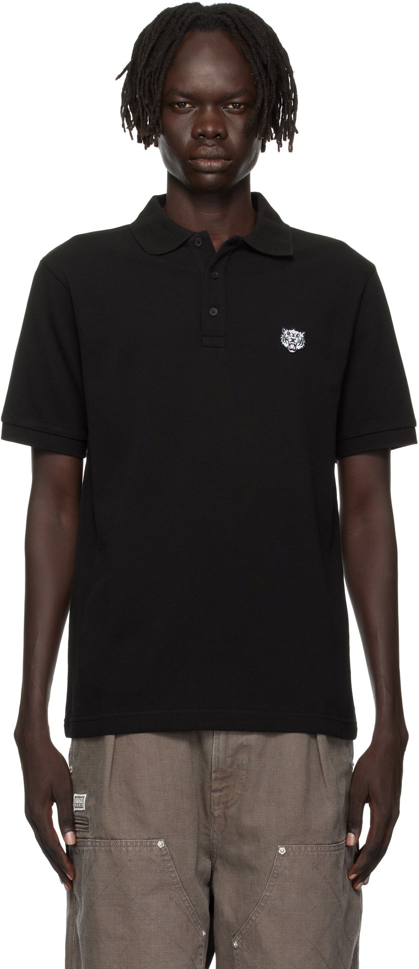 Polotröja KENZO Kenzo Paris 'Happy Tiger' Slim Polo Svart | FF65PO1524PU