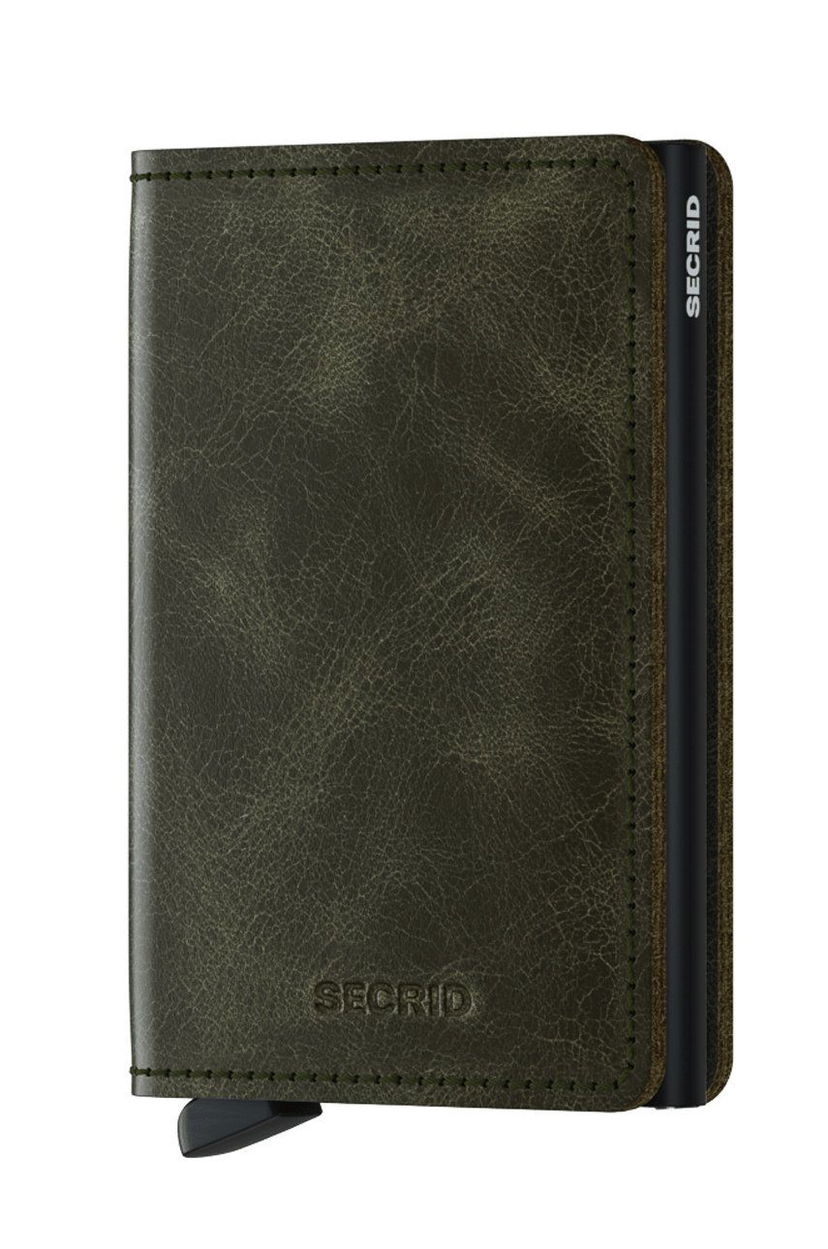 Plånbok Secrid Leather Wallet Grön | SV.OliveBlack
