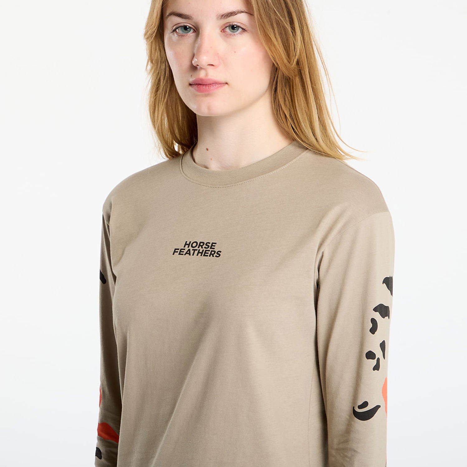 T-shirt Horsefeathers Long-Sleeve Top Reiko Beige | SW958A, 1