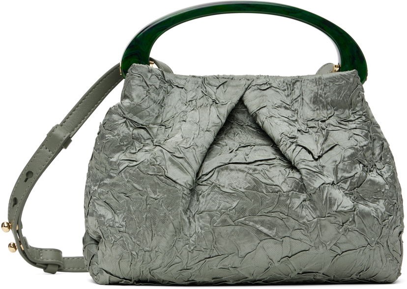 Handväska Dries Van Noten Dries Van Noten Small Folded Crushed Bag Grön | 251-011524-1428