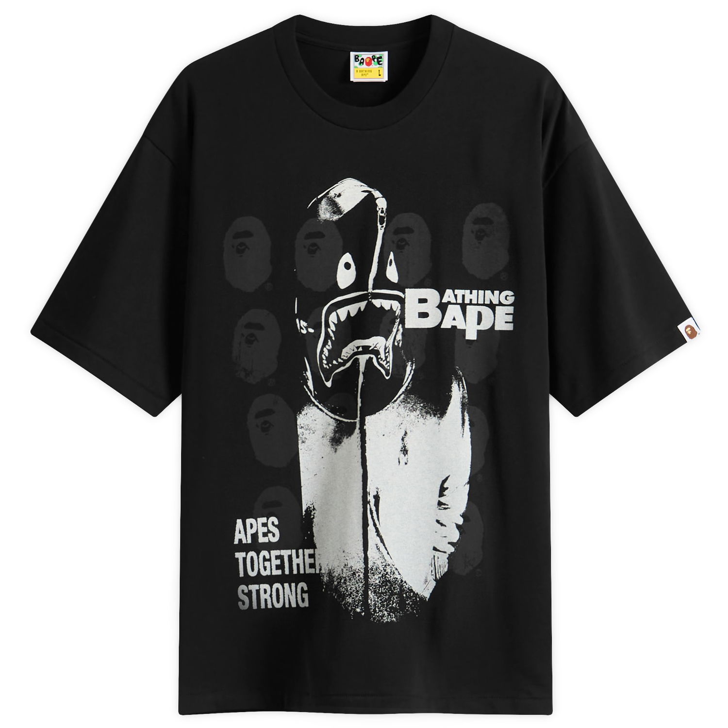 T-shirt BAPE A Bathing Ape Spray Paint Multi Logo T-Shirt, Size Small Svart | 001TEL801343M-BLK, 0