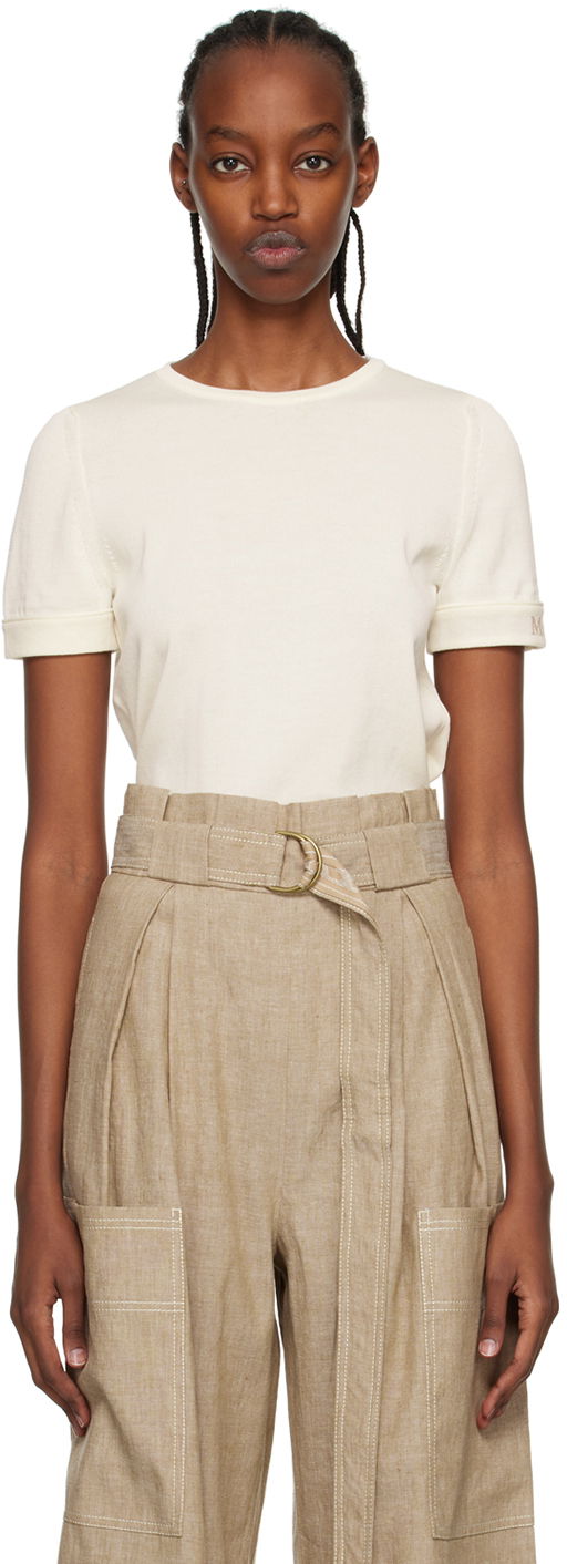 T-shirt Max Mara Max Mara Limone T-Shirt Vit | 2313611132600 MM12117