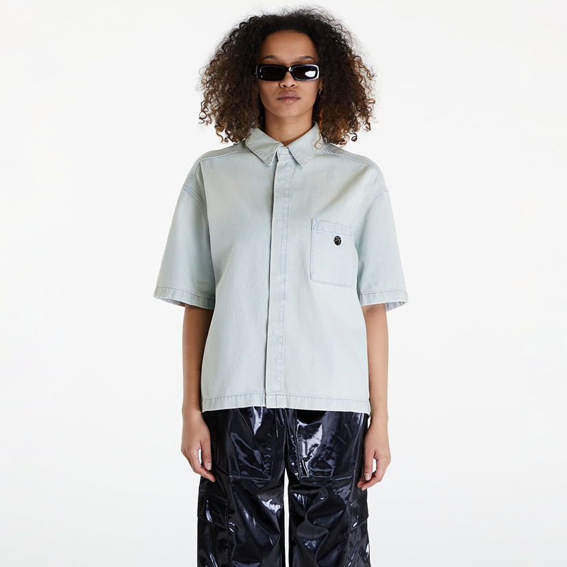 Skjorta Ambush Boxy Fit Denim Shirt UNISEX Light Blue Blå | BMYD001S24DEN0024200