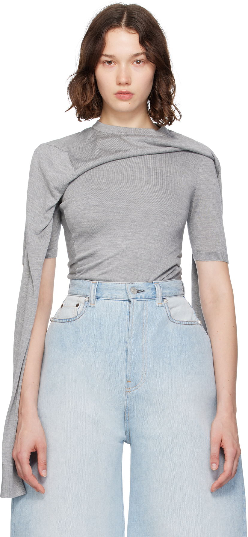 T-shirt Acne Studios Acne Studios Layered T-Shirt Grå | A60569-