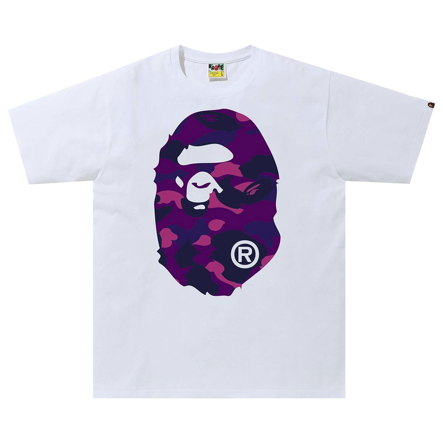 T-shirt BAPE Color Camo Big Ape Head Tee Vit | 1G30 110 027 WHITE PURPLE, 1