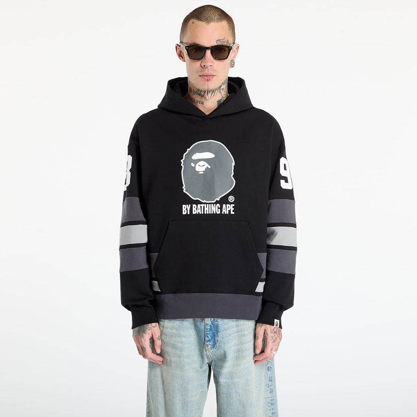 Sweatshirt BAPE Bape Pullover Hoodie with Ape Head Logo Svart | 001PPL801005MBLK