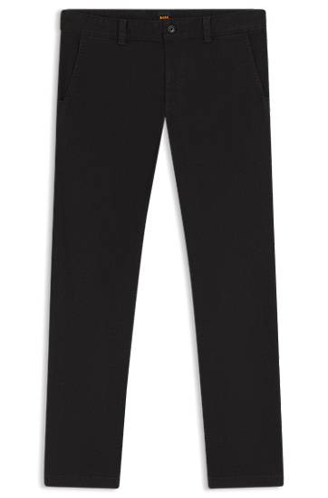 Byxor och jeans BOSS Soft Motion Cotton-Blend Denim Chinos Svart | 50547865