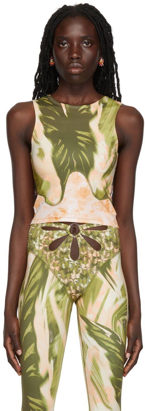 Linne Collina Strada Collina Strada Tie-Dye Print Tank Top Grön | XX3196